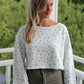 Floral Cuffed Cropped Sweater