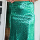 Sequin Midi Skirt with Elastic Waist