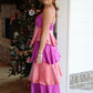 Multicolor Color Block Tiered Maxi Dress