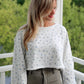 Floral Cuffed Cropped Sweater