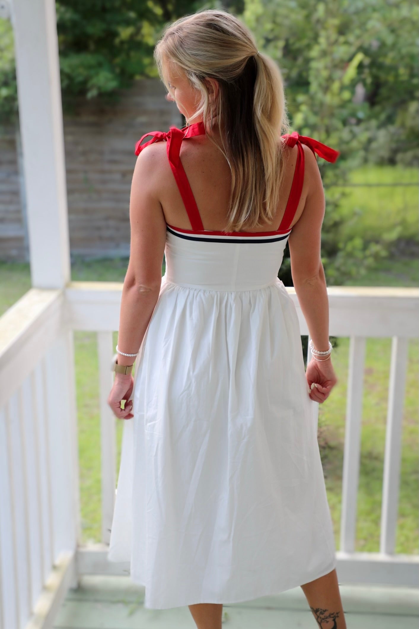 Red White Blue Midi Dress – Shuggie & Co
