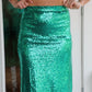 Sequin Midi Skirt with Elastic Waist