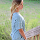Sky Blue Ribbed Lounge Set
