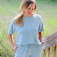 Sky Blue Ribbed Lounge Set