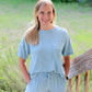 Sky Blue Ribbed Lounge Set