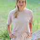 Beige Ribbed Lounge Set