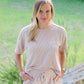 Beige Ribbed Lounge Set