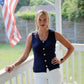 High Rise White Denim Fold Up Shorts