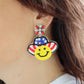 Smiley Face Beaded USA Earrings