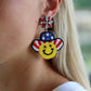 Smiley Face Beaded USA Earrings