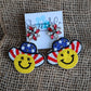 Smiley Face Beaded USA Earrings