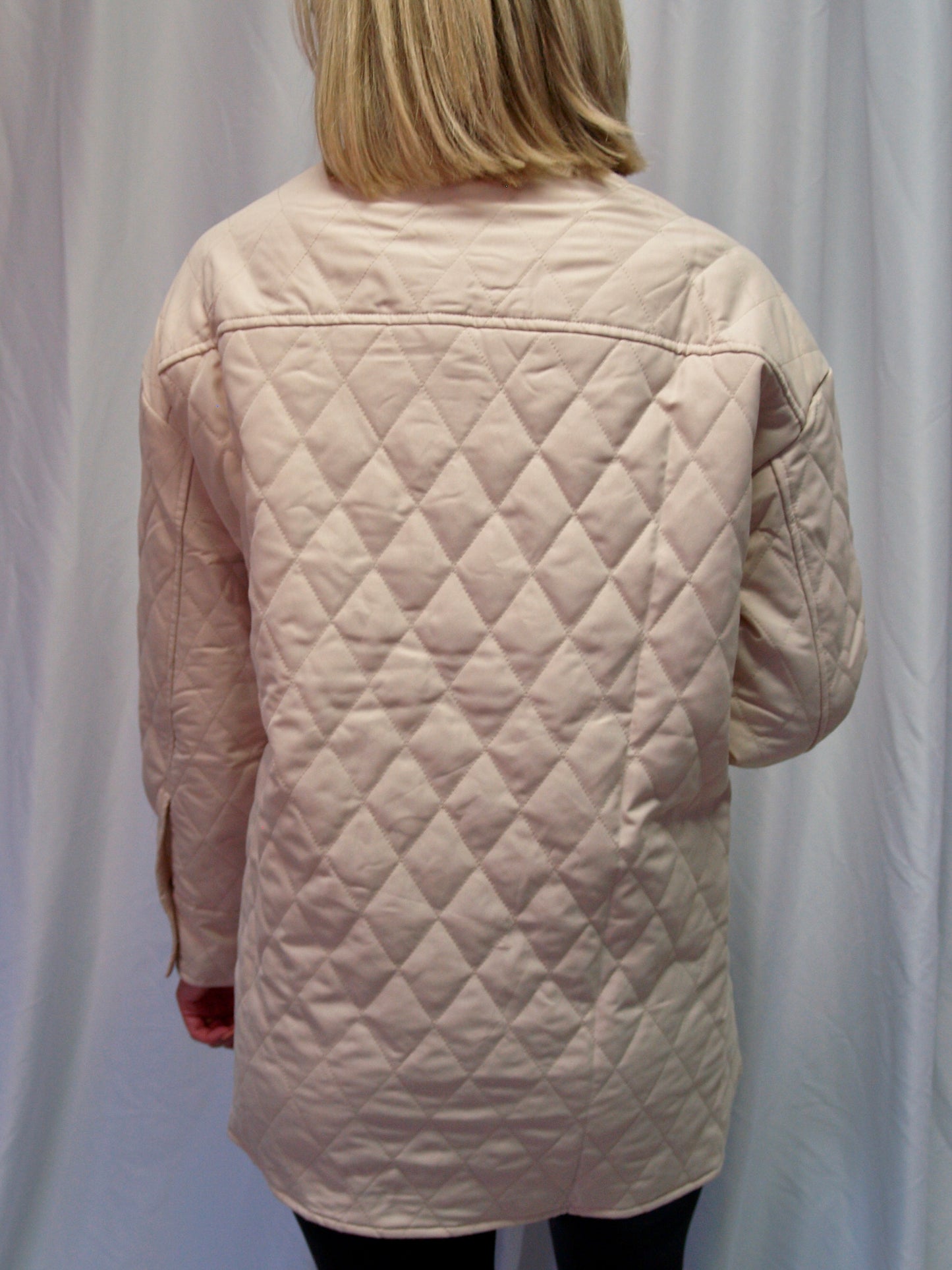 Long Sleeve Cream Quilted Jacket